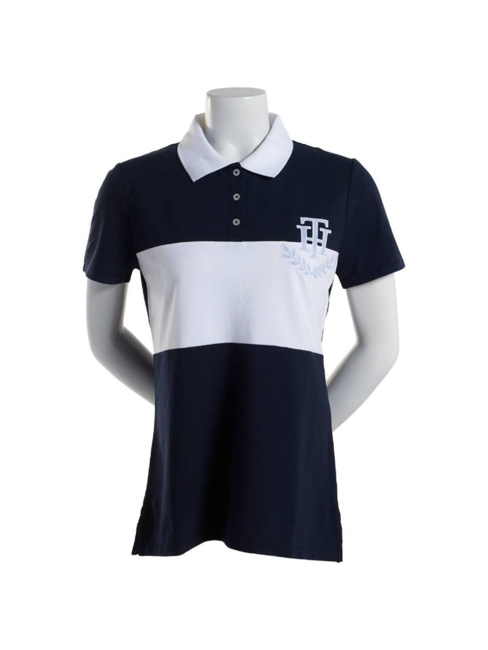 Tommy Hilfiger Womens Applique Polo Sky Captain Shirt Blue Size M NWT